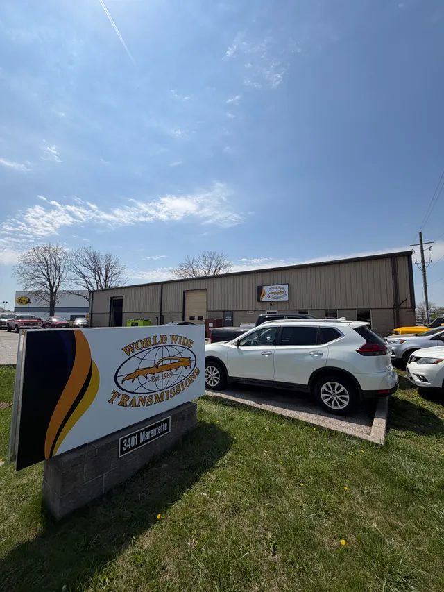 WorldWide Transmissions building and roadside sign at 3401 Marentette